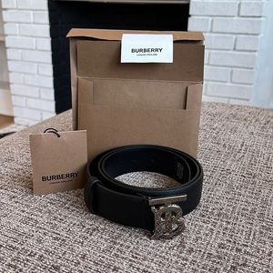 Burberry Black Leather Belt